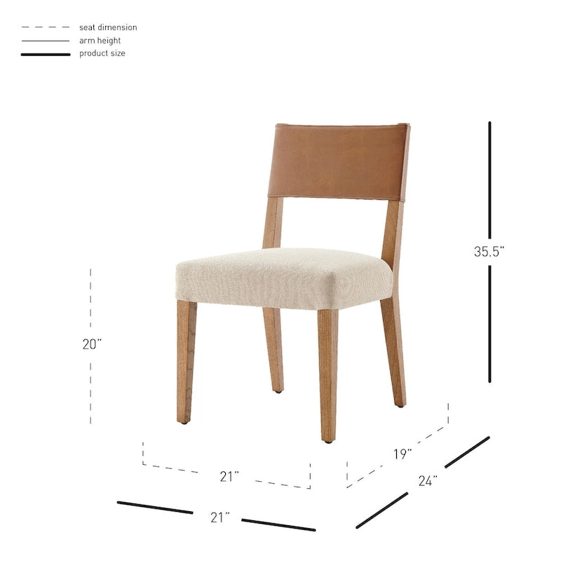 Sedia da Pranzo in Similpelle e Lino - Set da 2