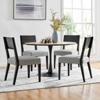 Sedia da Pranzo in Similpelle e Lino - Set da 2