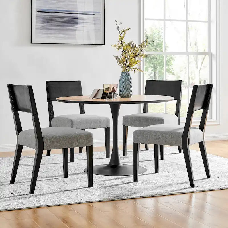 Sedia da Pranzo in Similpelle e Lino - Set da 2
