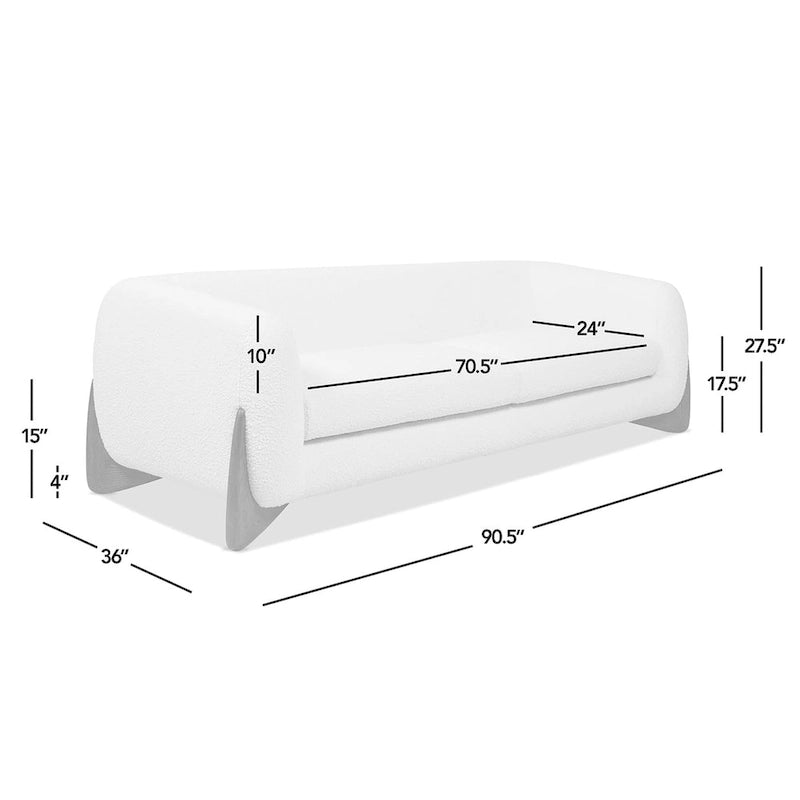 Divano imbottito in Sherpa da 90,5"