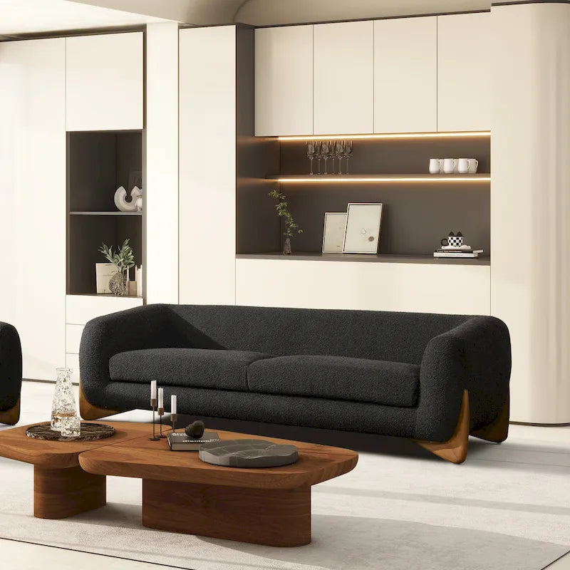 Divano imbottito in Sherpa da 90,5"