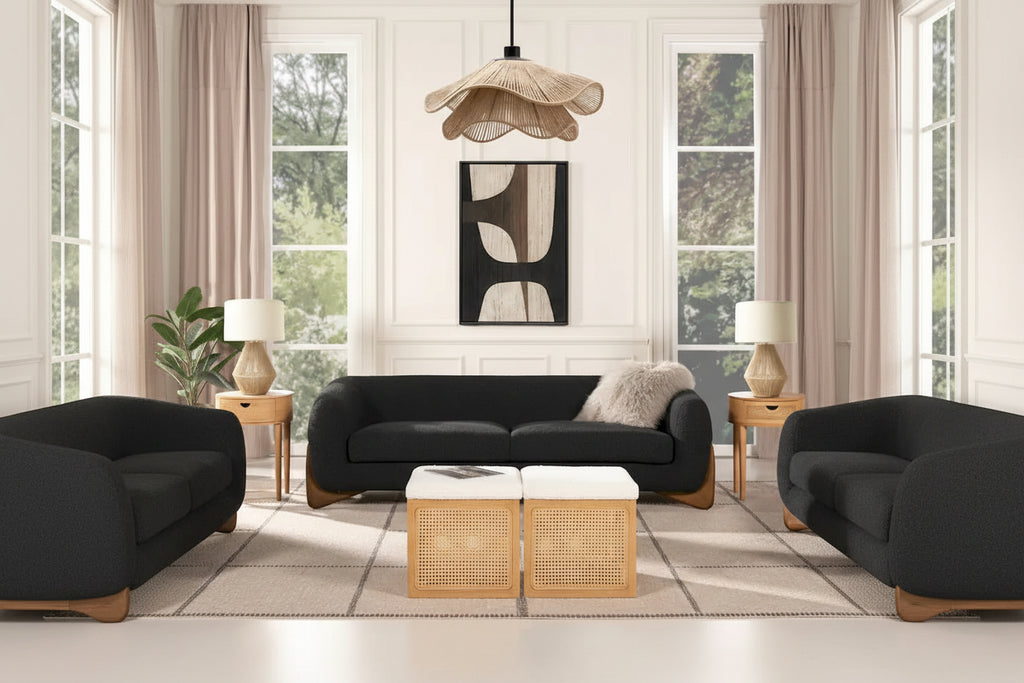 Divano imbottito in Sherpa da 90,5"