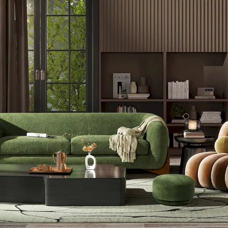 Divano imbottito in Sherpa da 90,5"