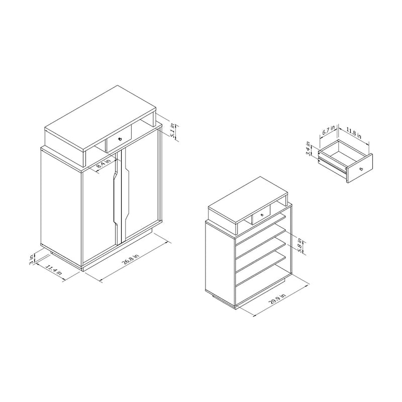 Scarpiera a 5 ripiani Espresso moderna