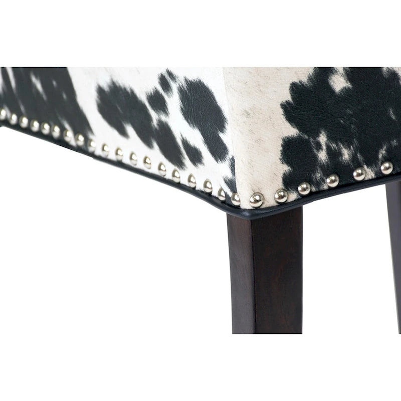 Sedie da pranzo Rexford Wingback in pelle imbottite con borchie, set da 2 - n/d