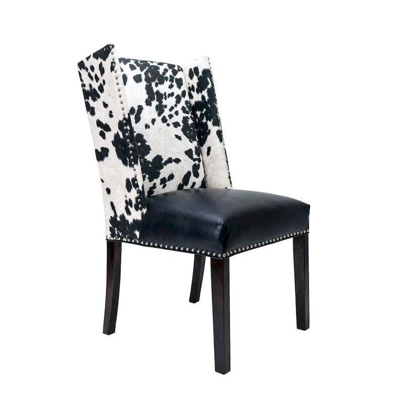 Sedie da pranzo Rexford Wingback in pelle imbottite con borchie, set da 2 - n/d