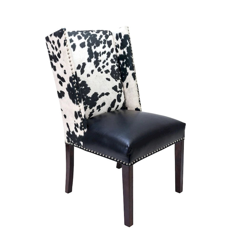 Sedie da pranzo Rexford Wingback in pelle imbottite con borchie, set da 2 - n/d