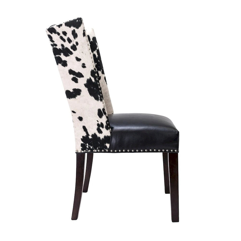 Sedie da pranzo Rexford Wingback in pelle imbottite con borchie, set da 2 - n/d