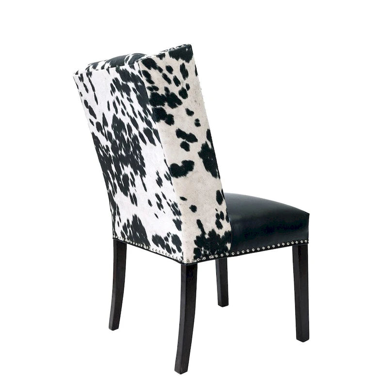 Sedie da pranzo Rexford Wingback in pelle imbottite con borchie, set da 2 - n/d