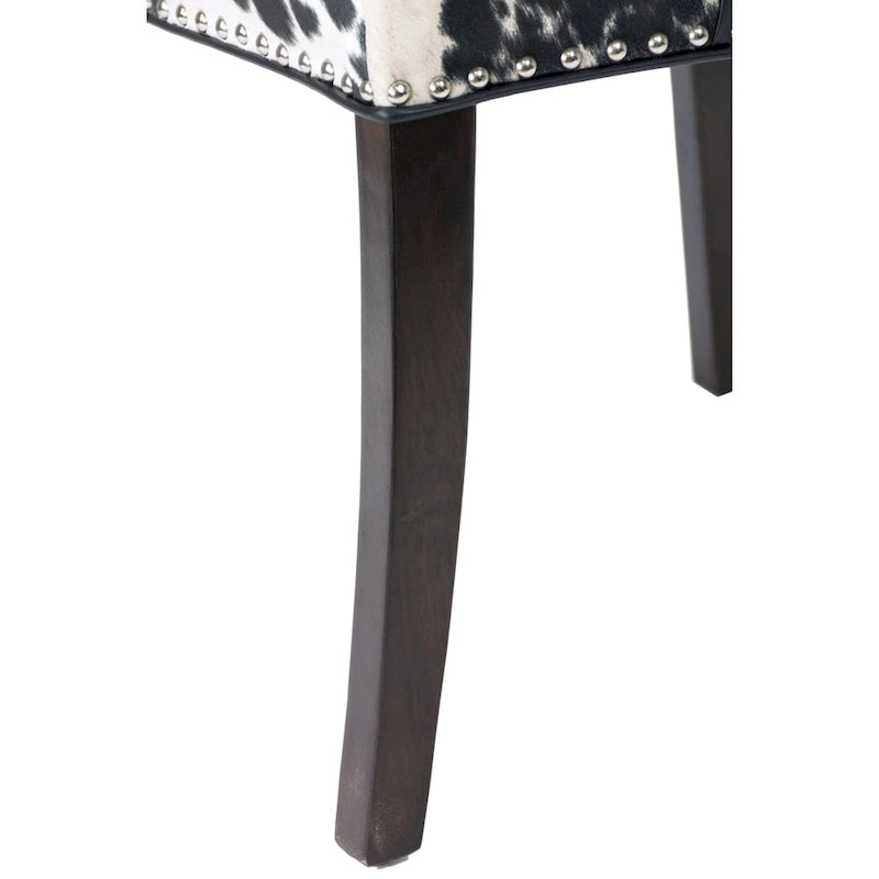 Sedie da pranzo Rexford Wingback in pelle imbottite con borchie, set da 2 - n/d