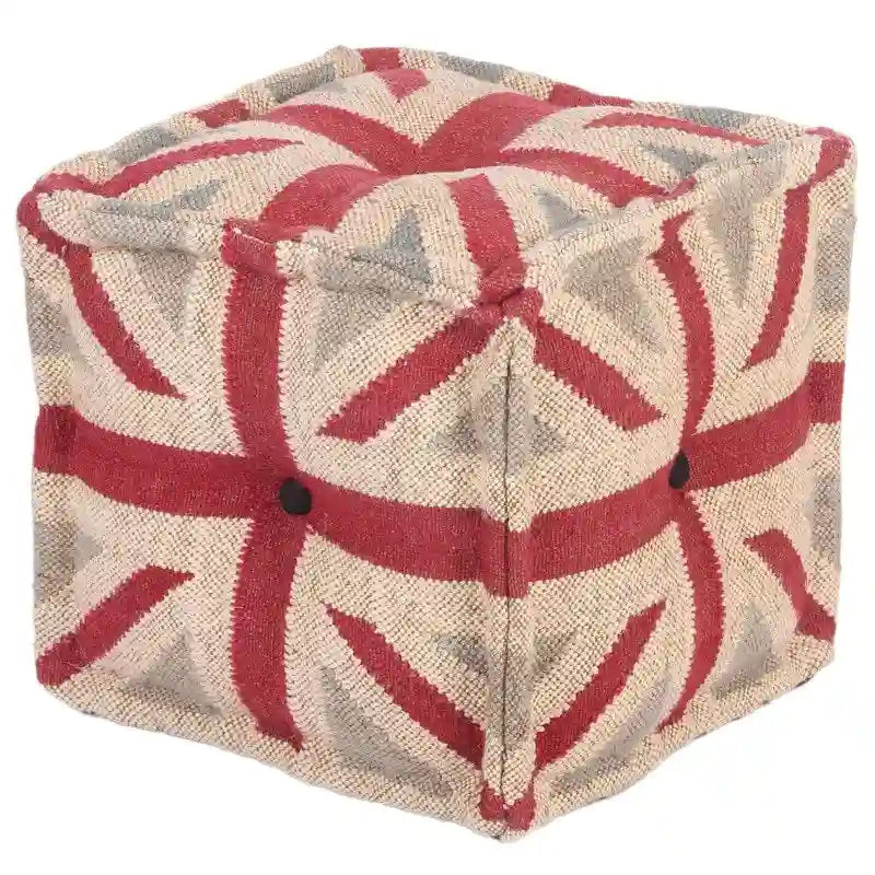 HERAT ORIENTAL Handmade Indo Upholstered Pouf