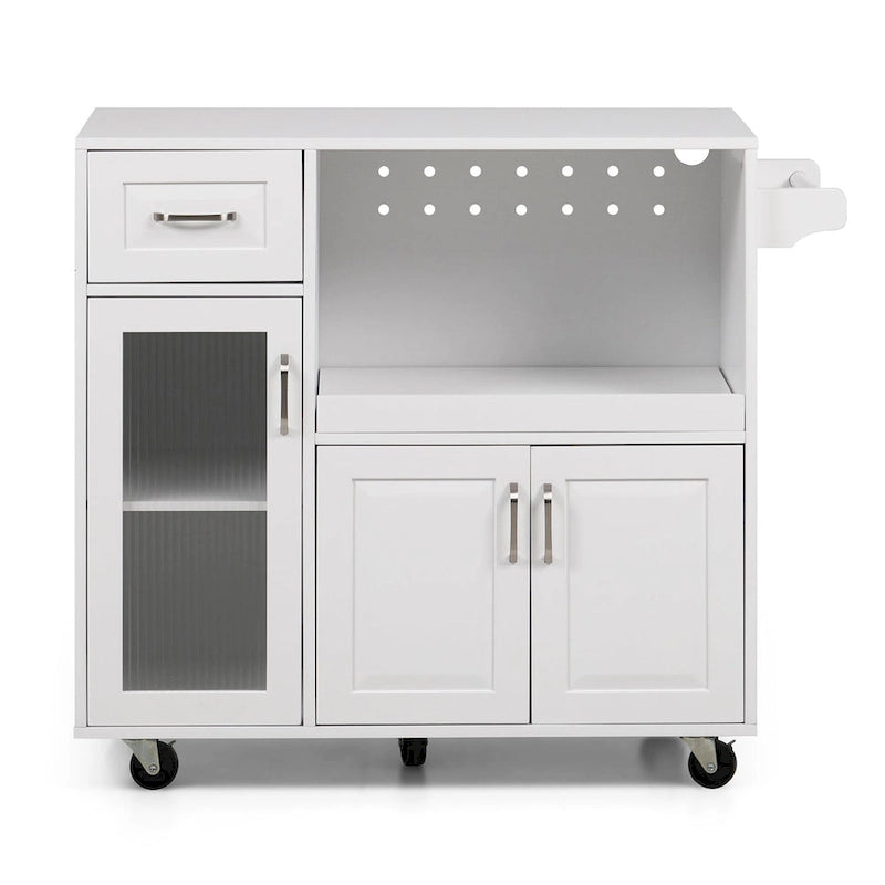 Carrello da cucina multifunzione con portasciugamani, ampio spazio di archiviazione