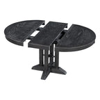 Set da pranzo 5 pezzi con tavolo rotondo allungabile e 4 sedie imbottite, Set da pranzo stile rustico