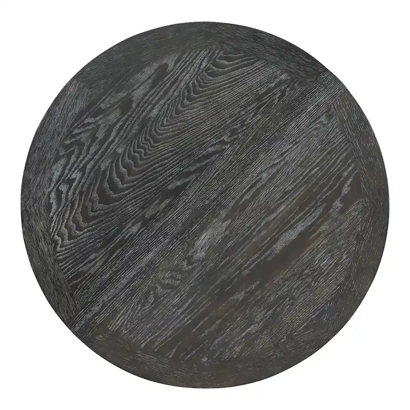 Set da pranzo 5 pezzi con tavolo rotondo allungabile e 4 sedie imbottite, Set da pranzo stile rustico