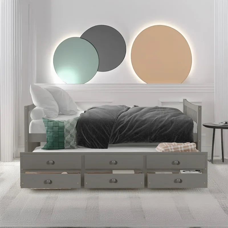 Divano letto full size con letto estraibile singolo