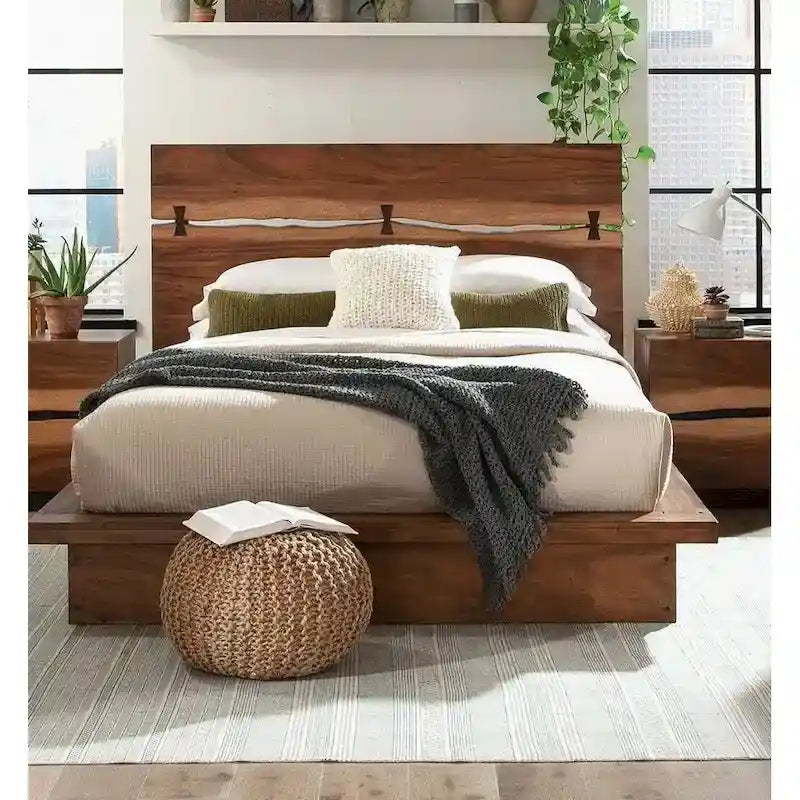 Letto in Noce Scuro e Caffè