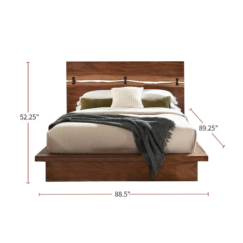 Letto in Noce Scuro e Caffè