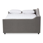 Letto da giorno imbottito in tessuto contemporaneo con trapuntatura a bottoni