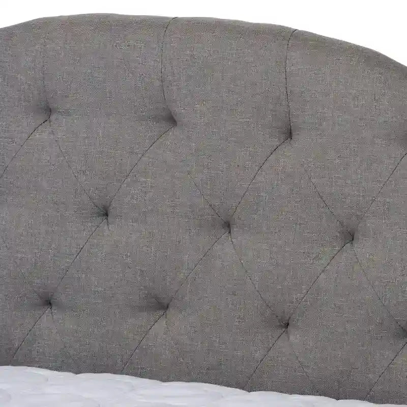 Letto da giorno imbottito in tessuto contemporaneo con trapuntatura a bottoni