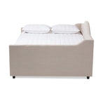 Letto da giorno imbottito in tessuto contemporaneo con trapuntatura a bottoni