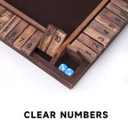 Gioco da tavolo in legno Shut The Box a 10 numeri per 4 giocatori per serate di giochi in famiglia, giochi da tavolo con dadi, giochi da bar