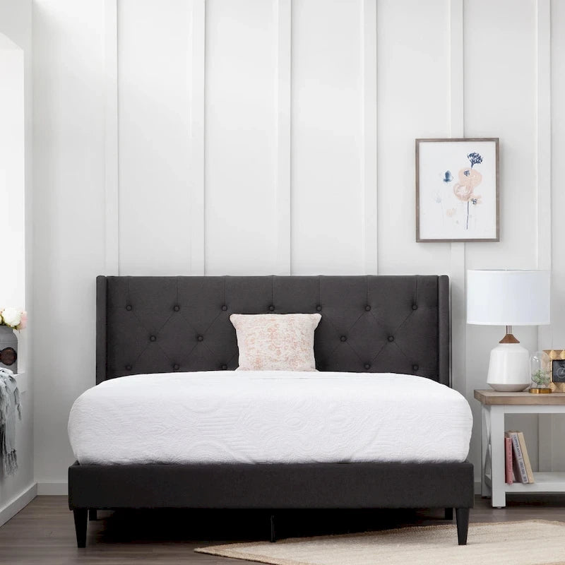 Brookside Isabelle Button Tufted Wingback Upholstered Bed