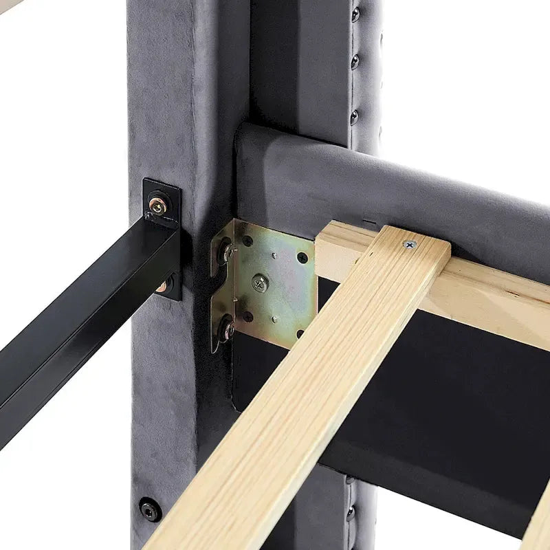 Struttura Letto con Piattaforma Queen Size Rivestita in Velluto con Gambe in Metallo da 15 cm