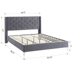 Struttura Letto con Piattaforma Queen Size Rivestita in Velluto con Gambe in Metallo da 15 cm