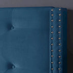 Struttura Letto con Piattaforma Queen Size Rivestita in Velluto con Gambe in Metallo da 15 cm
