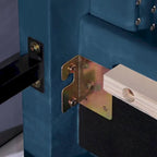 Struttura Letto con Piattaforma Queen Size Rivestita in Velluto con Gambe in Metallo da 15 cm