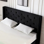 Struttura Letto con Piattaforma Queen Size Rivestita in Velluto con Gambe in Metallo da 15 cm