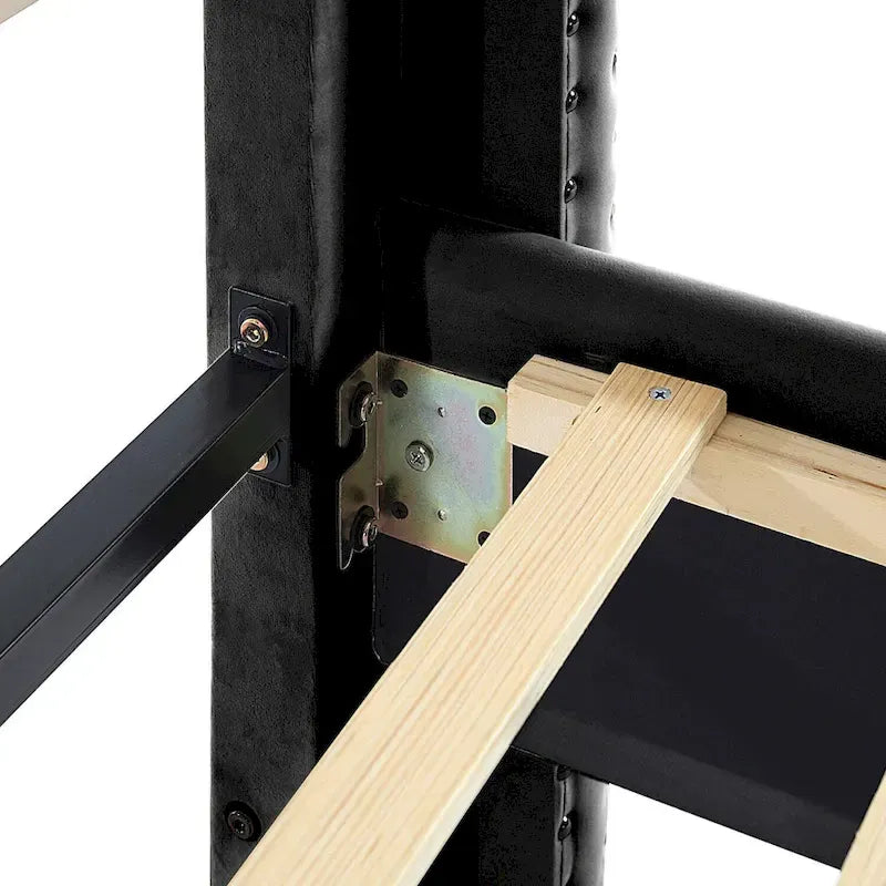 Struttura Letto con Piattaforma Queen Size Rivestita in Velluto con Gambe in Metallo da 15 cm