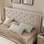 Struttura Letto con Piattaforma Queen Size Rivestita in Velluto con Gambe in Metallo da 15 cm