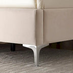 Struttura Letto con Piattaforma Queen Size Rivestita in Velluto con Gambe in Metallo da 15 cm