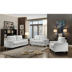 Divano lineare Newbury in similpelle con braccioli svasati - 32L x 71W x 36H
