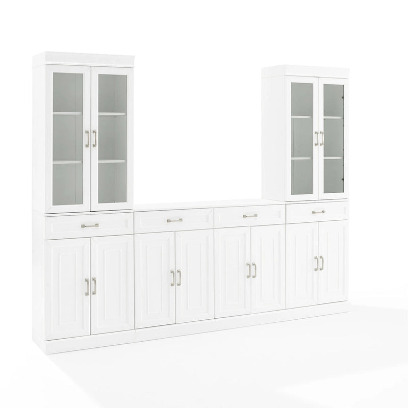 Set credenza e dispensa con anta in vetro Stanton 3 pezzi
