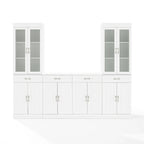Set credenza e dispensa con anta in vetro Stanton 3 pezzi