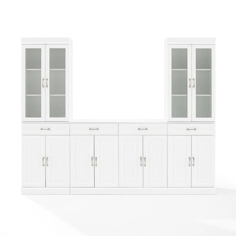 Set credenza e dispensa con anta in vetro Stanton 3 pezzi