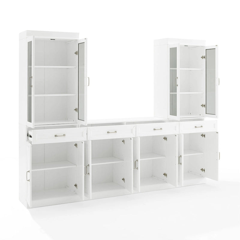 Set credenza e dispensa con anta in vetro Stanton 3 pezzi