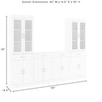 Set credenza e dispensa con anta in vetro Stanton 3 pezzi