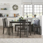 Set da colazione angolare rettangolare Wilmington II nero anticato