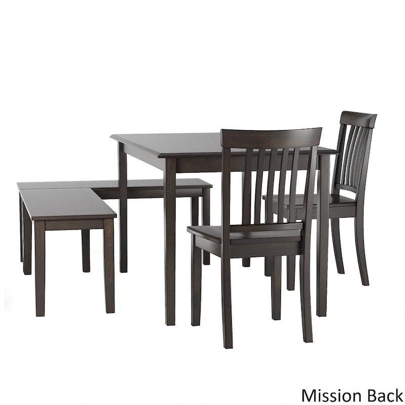 Set da colazione angolare rettangolare Wilmington II nero anticato