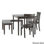 Set da colazione angolare rettangolare Wilmington II nero anticato