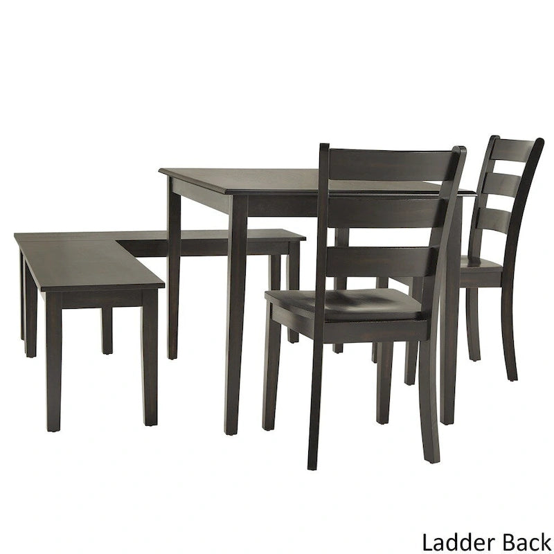 Set da colazione angolare rettangolare Wilmington II nero anticato