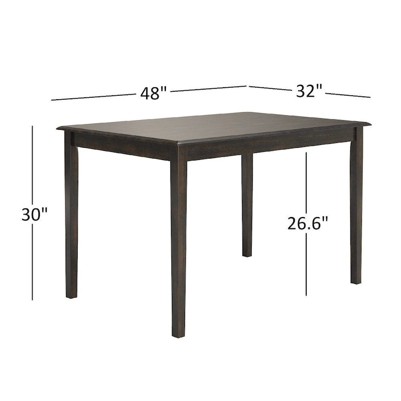 Set da colazione angolare rettangolare Wilmington II nero anticato
