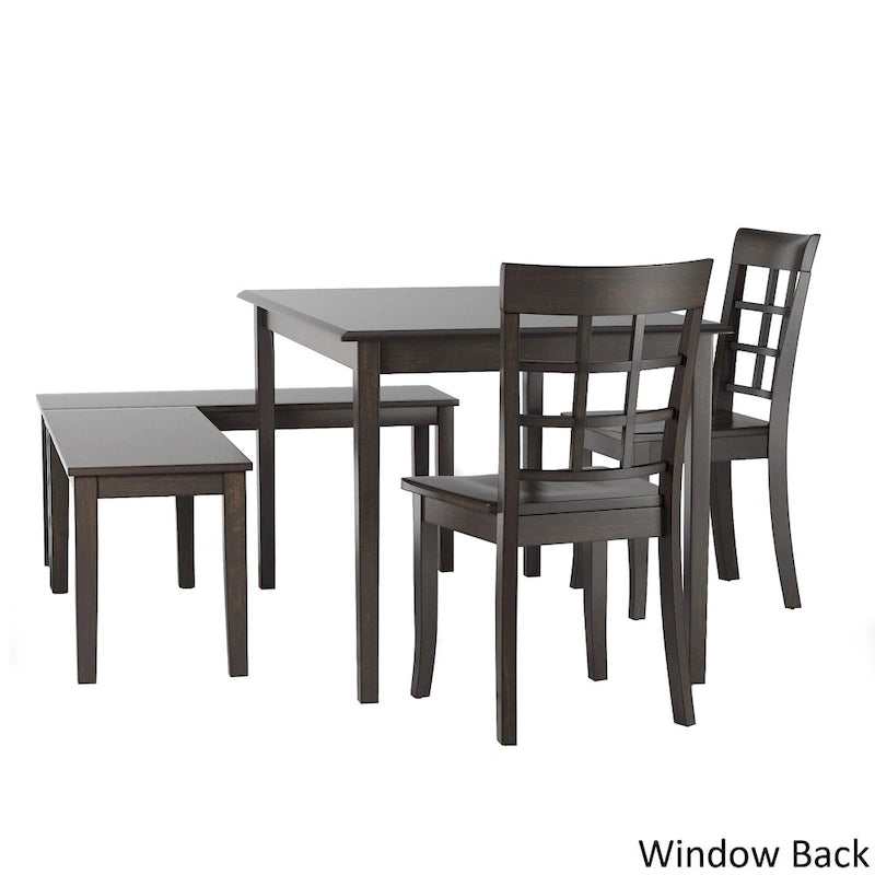 Set da colazione angolare rettangolare Wilmington II nero anticato