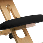 Sedia da ufficio ergonomica inginocchiatoio mobile in legno con rivestimento in tessuto