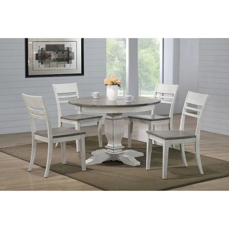 The Gray Barn Avalon 5-piece Transitional Dining Set in Ash and Stormy White