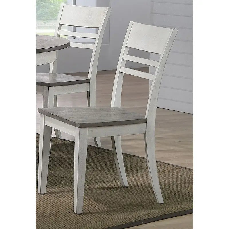 Set da pranzo transizionale 5 pezzi in frassino e bianco tempestoso