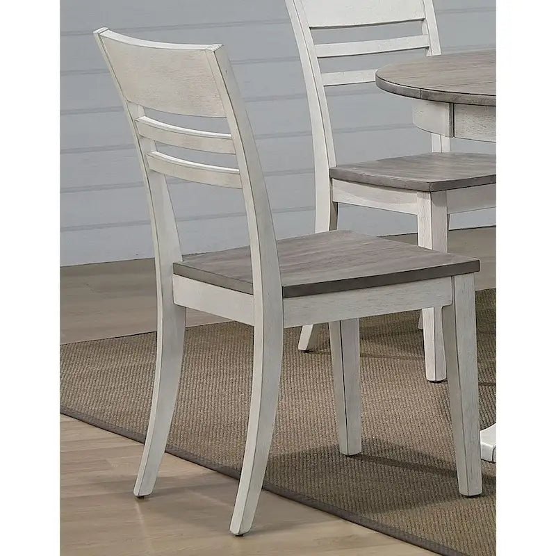 Set da pranzo transizionale 5 pezzi in frassino e bianco tempestoso